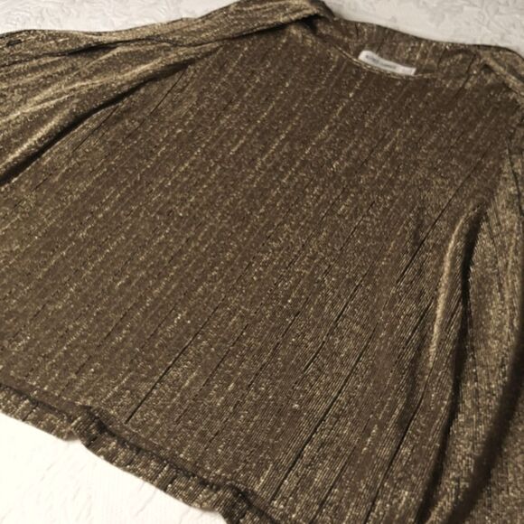 Alfred Dunner Gold and Black Button Down Shirt - Picture 7 of 11